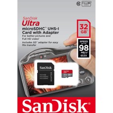 microSDHC (UHS-1) SanDisk Ultra 32Gb class 10 A1 (120Mb/s) (adapter SD) Imaging Packaging