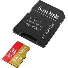 microSDXC (UHS-1 U3) SanDisk Extreme A2 64Gb class 10 V30 (R170MB/s,W80MB/s) (adapter SD)