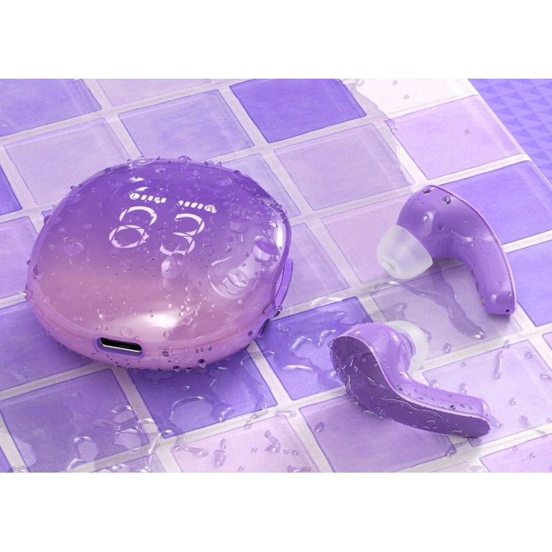 Навушники ACEFAST T9 Crystal (Air) color bluetooth earbuds Grape Purple