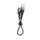 Кабель BOROFONE BX32 USB to Micro 2.4A, 0.25m, nylon, aluminum+TPE connectors, Black