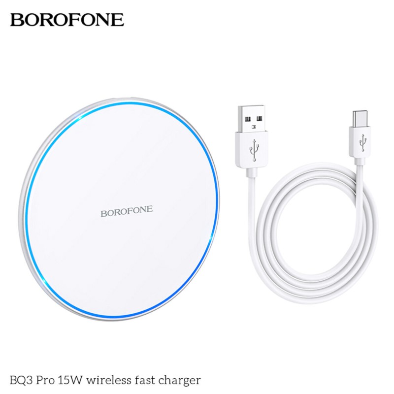 Бездротовий зарядний пристрій BOROFONE BQ3 Pro 15W wireless fast charger Silver