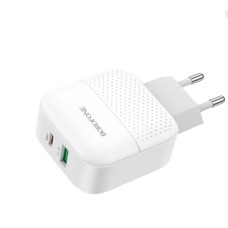 Мережевий зарядний пристрій BOROFONE BA46A Premium PD + QC3.0 18W White