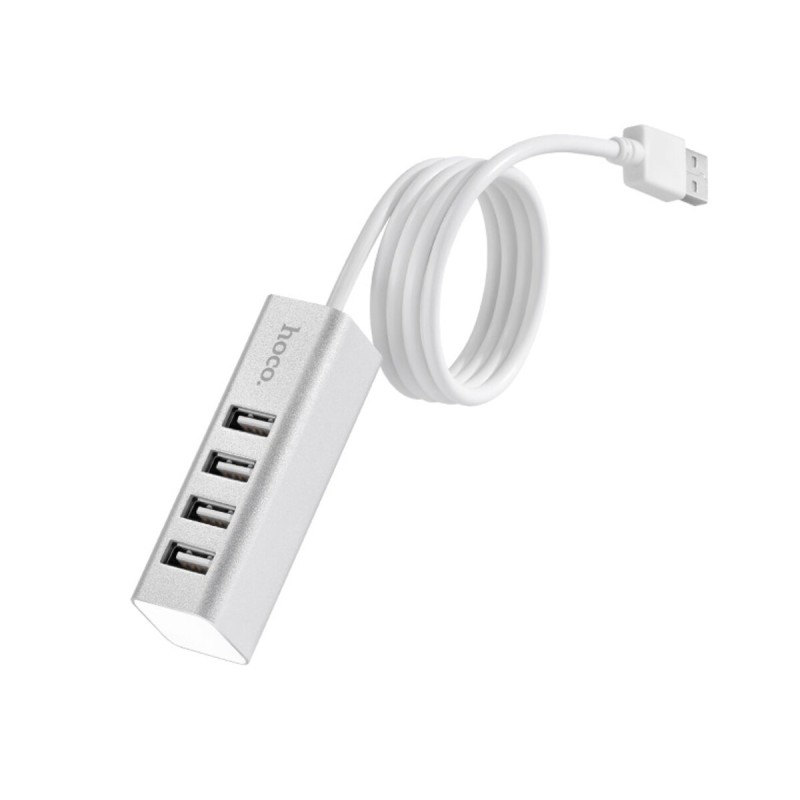 Кабель-перехiдник HOCO HB1 4USB Line machine Silver
