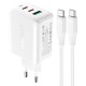 Мережевий зарядний пристрій ACEFAST A13 PD65W(USB-C+USB-C+USB-A) 3-port charger set White