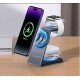 Бездротовий зарядний пристрій CHAROME H14 3-in-1 Wireless Charging Stand Silver