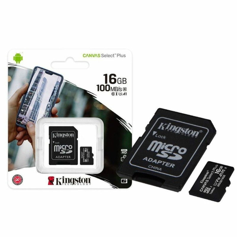 microSDHC (UHS-1) Kingston Canvas Select Plus 16Gb class 10 А1 (R-100MB/s) (adapter SD)