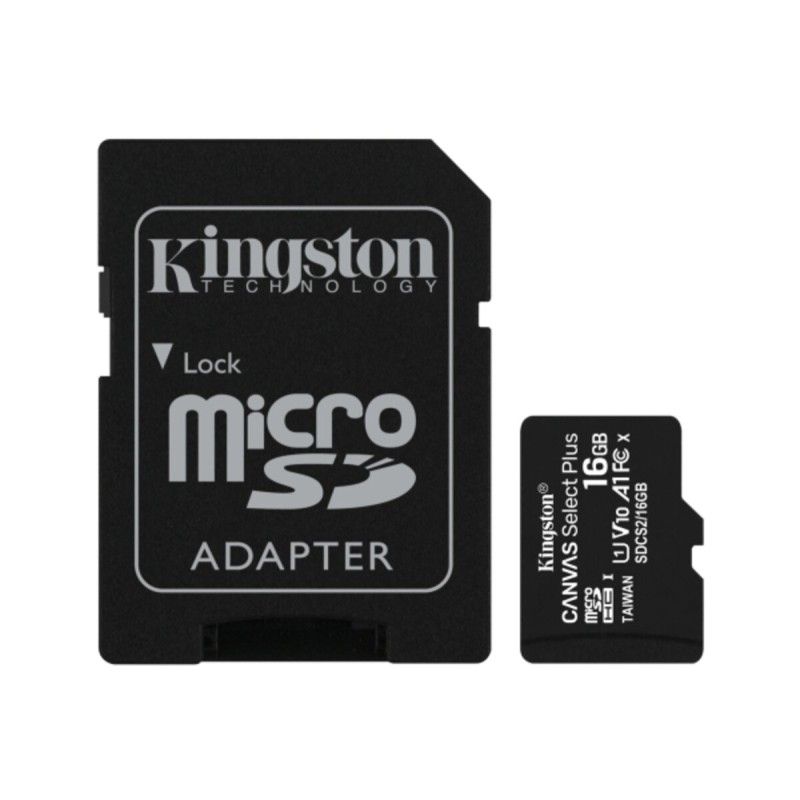 microSDHC (UHS-1) Kingston Canvas Select Plus 16Gb class 10 А1 (R-100MB/s) (adapter SD)