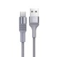 Кабель BOROFONE BX21 USB to Type-C 3A, 1m, nylon, aluminum connectors, Metal Gray