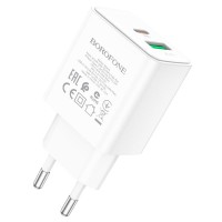 Мережевий зарядний пристрій BOROFONE BA67A PD20W+QC3.0 charger White