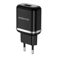 Мережевий зарядний пристрій BOROFONE BA36A High speed single port QC3.0 charger set 18W(Micro) Black