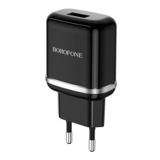 Мережевий зарядний пристрій BOROFONE BA36A High speed single port QC3.0 charger set 18W(Micro) Black