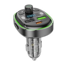 АЗП з FM-модулятором BOROFONE BC47 Might PD30W+QC3.0 car BT FM transmitter Jazz Metal Gray