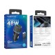 Автомобільний зарядний пристрій BOROFONE BZ21 Brilliant 48W dual port PD30W+QC3.0 car charger set(Type-C to Type-C) Black