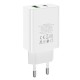 Мережевий зарядний пристрій BOROFONE BA56A Lavida dual port PD20W+QC3.0 charger White