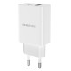Мережевий зарядний пристрій BOROFONE BA56A Lavida dual port PD20W+QC3.0 charger White