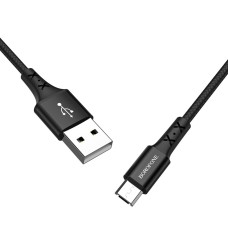Кабель BOROFONE BX20 USB to Micro 2A, 1m, nylon, TPE connectors, Black