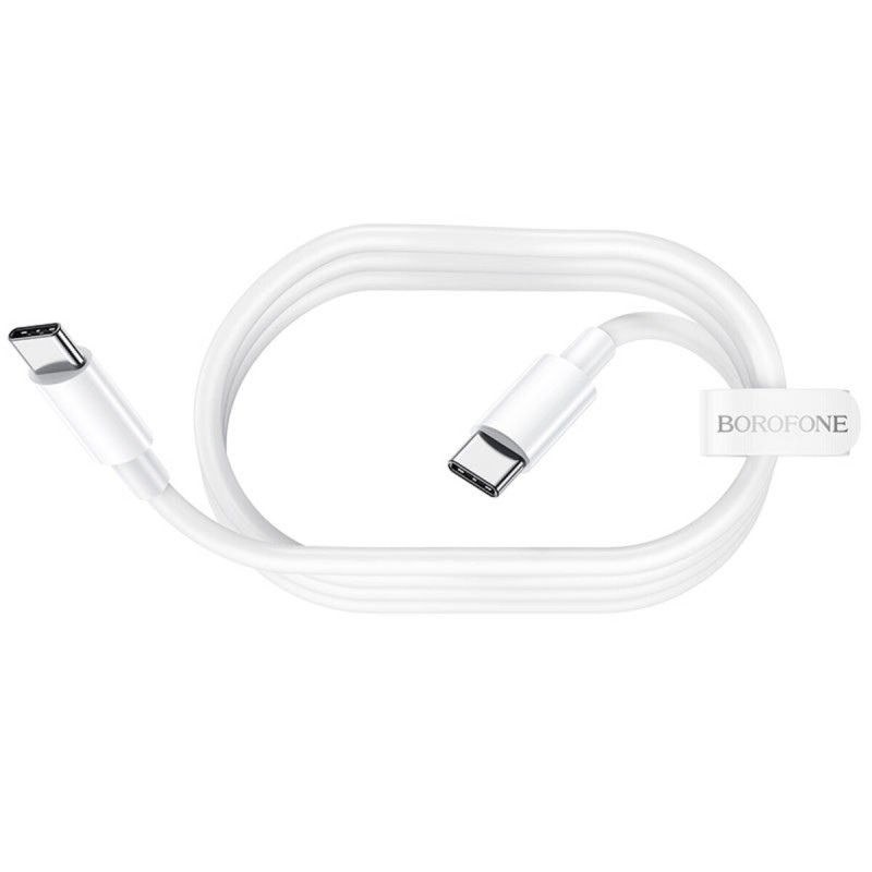 Кабель BOROFONE BX44 Type-C to Type-C, 5A, 100W, 1m, ABS, ABS connectors, White