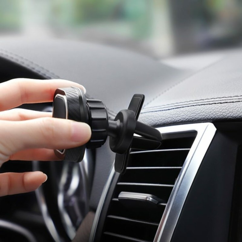 Тримач для мобільного HOCO CA52 Intelligent air outlet in-car holder Black+Gray