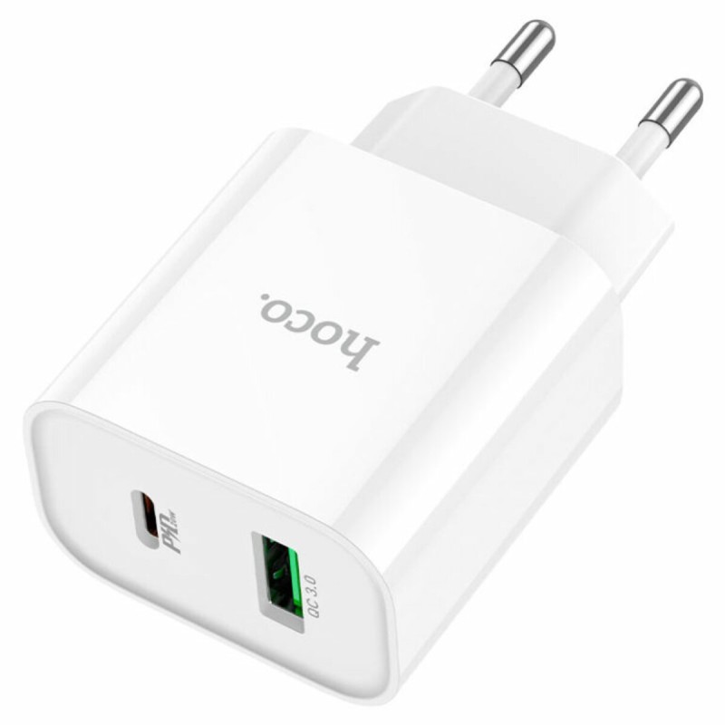 Мережевий зарядний пристрій HOCO C80A Plus Rapido PD20W+QC3.0 charger White