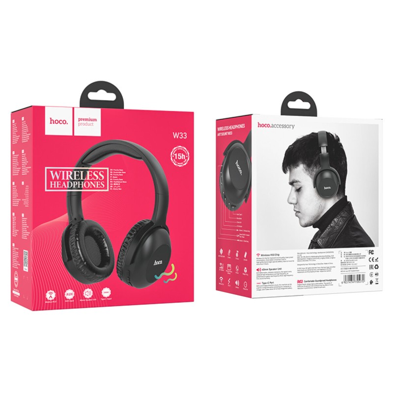 Навушники HOCO W33 Art sount BT headset Black