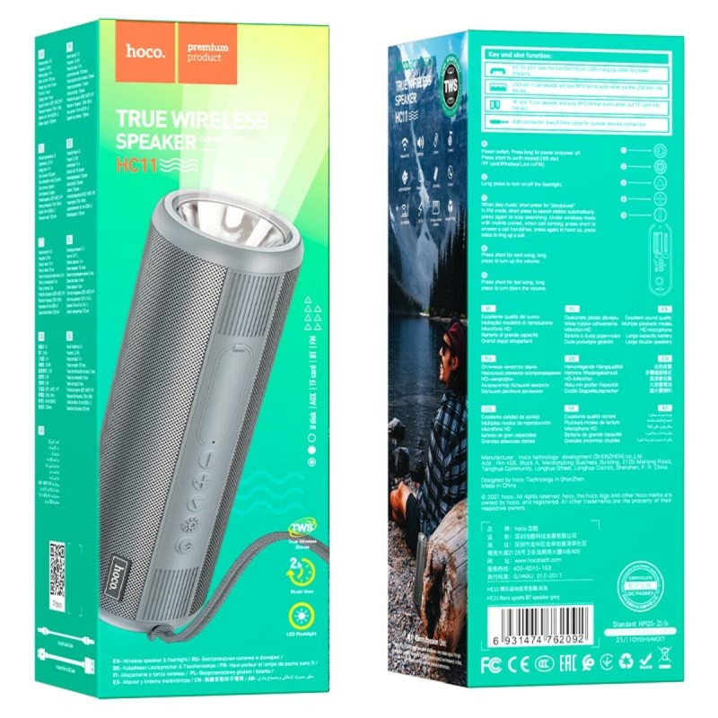 Портативна колонка HOCO HC11 Bora sports BT speaker Grey