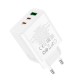 Мережевий зарядний пристрій HOCO C126A Pure power PD40W three-port(2C1A) charger White