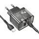 Мережевий зарядний пристрій HOCO N34 Dazzling dual-port PD20W+QC3.0 charger set(Type-C to Type-C) Transparent Black