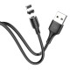 Кабель HOCO X52 USB to Ip 3A, 1m, PVC, PVC connectors, magnetic, Black