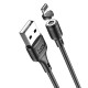 Кабель HOCO X52 USB to Ip 3A, 1m, PVC, PVC connectors, magnetic, Black