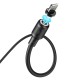 Кабель HOCO X52 USB to Ip 3A, 1m, PVC, PVC connectors, magnetic, Black