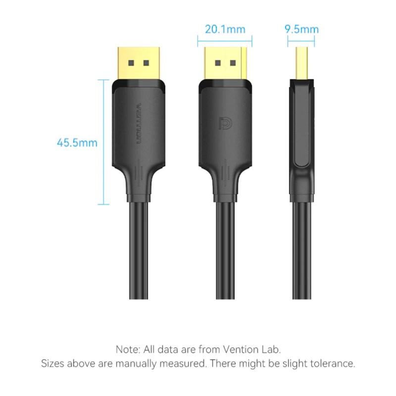 Кабель Vention DisplayPort Male to Male 4K HD Cable 2M Black (HAKBH)