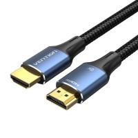 Кабель Vention Cotton Braided HDMI-A Male to Male HD v2.1 Cable 8K 1M Blue Aluminum Alloy Type (ALGLF)