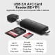 Картрідер Vention 2-in-1 USB 3.0 A+C Card Reader(SD+TF) Black Dual Drive Letter (CLKB0)