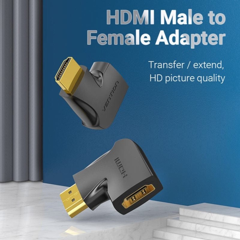 Адаптер Vention HDMI 270 Degree Male to Female Vertical Flat Adapter Black (AIQB0)