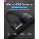 Адаптер  Vention VGA to HDMI Converter with Female Micro USB and Audio Port 0.15M Black (ACNBB)