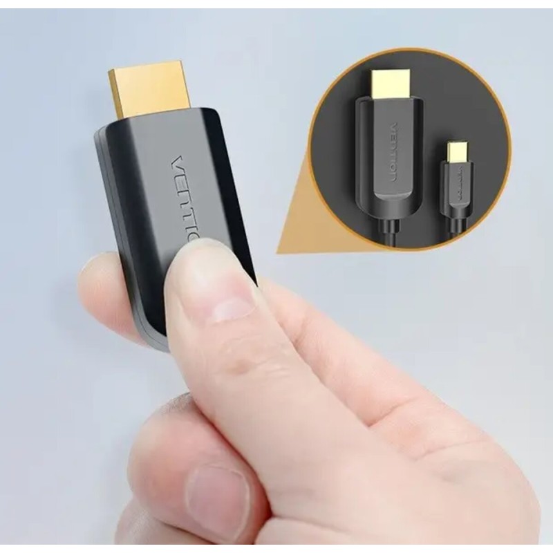 Адаптер-кабель Vention Type-C — HDMI, 2 м, чорний (CGUBH)