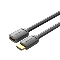 Кабель Подовжувач Vention HDMI-A Male to HDMI-A Female 4K HD Cable PVC Type 1.5M Black (AHCBG)