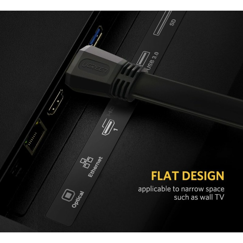 Кабель UGREEN ED015 HDMI Flat Cable 3m (UGR-50820)