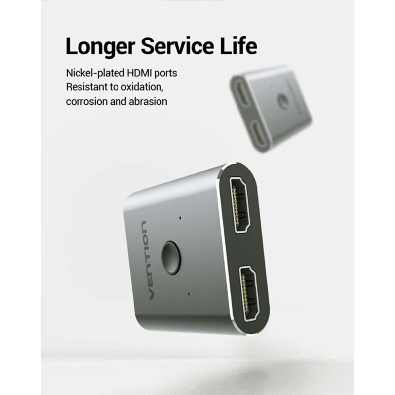 Адаптер Vention 2-Port HDMI Bi-Direction Switcher Silver (AFUH0)