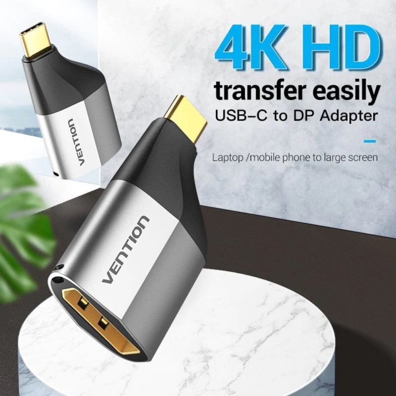 Адаптер Vention Type-C to DP Adapter Gray Metal Type (TCCH0)