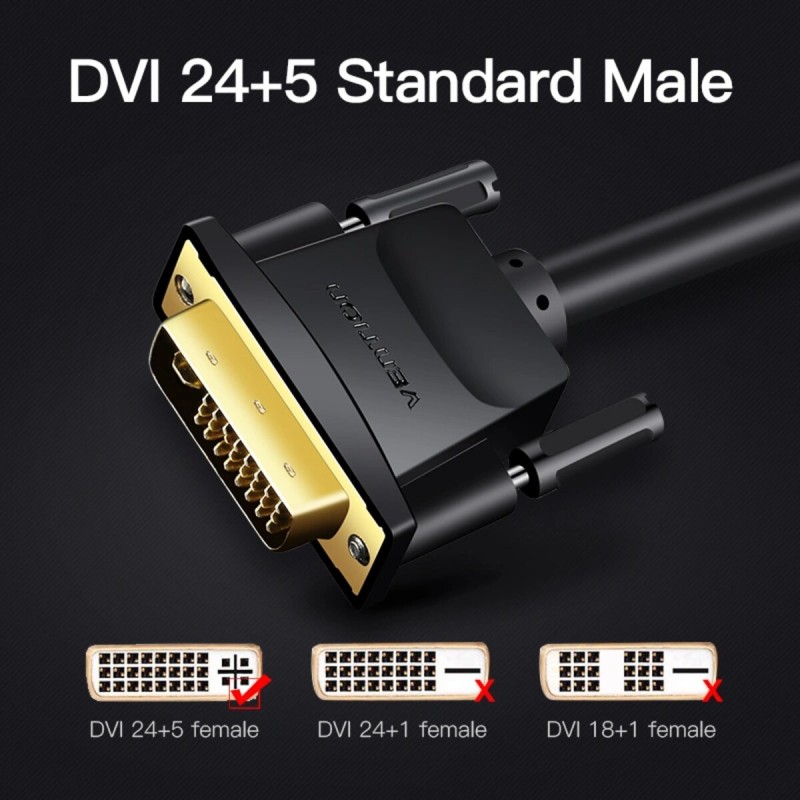 Кабель Vention DVI(24+5) to VGA Cable 1M Black (EACBF)
