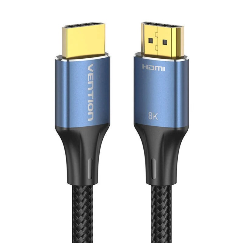 Кабель Vention Cotton Braided HDMI-A Male to Male HD v2.1 Cable 8K 2M Blue Aluminum Alloy Type (ALGLH)