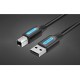 Кабель Vention для принтера USB 2.0 A Male to B Male Cable 1M Black PVC Type (COQBF)