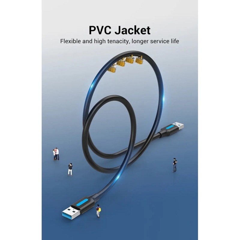 Кабель Подовжувач USB 3.0 A Male to A Male  Cable 3M Black PVC Type (CONBI)