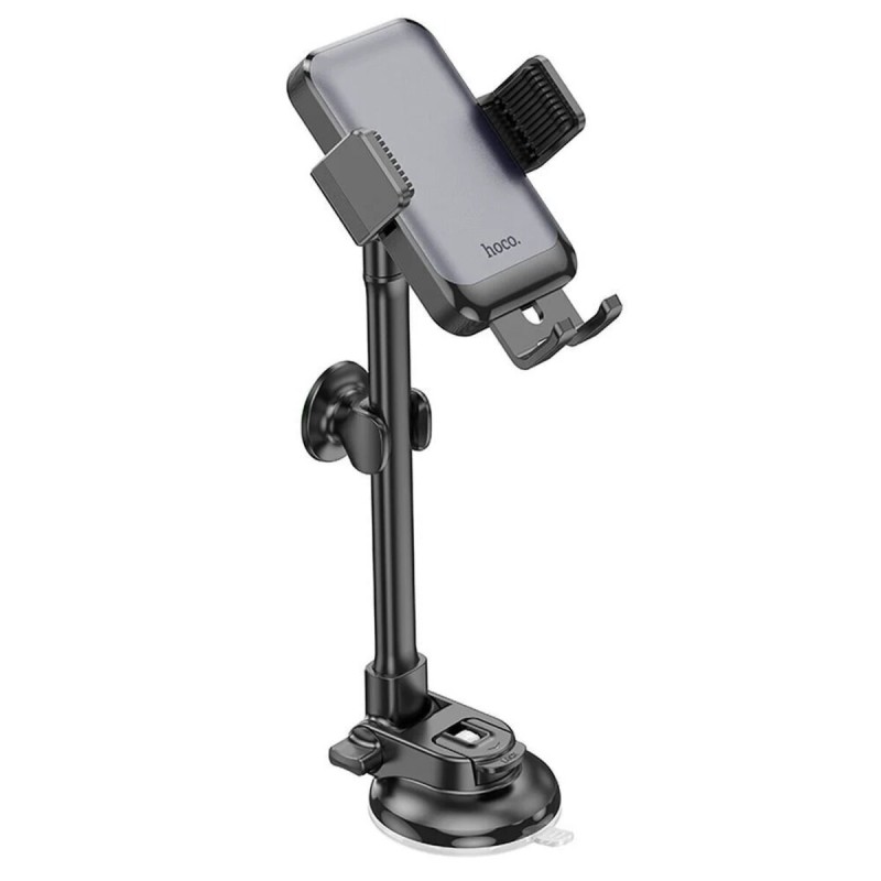 Тримач для мобільного HOCO H27 Rock push-type car holder(center console) Black gray