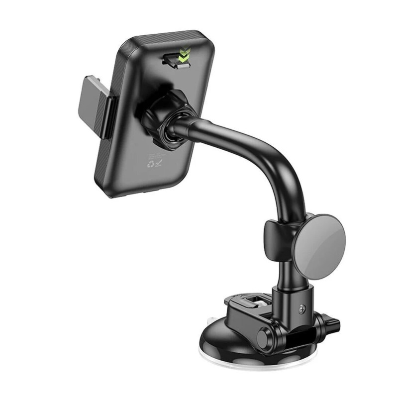 Тримач для мобільного HOCO H27 Rock push-type car holder(center console) Black gray