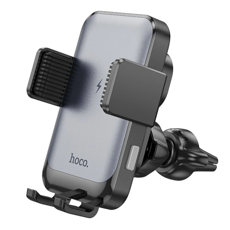 Тримач для мобiльного з БЗП HOCO HW9 Climber smart wireless charging car holder Black Gray