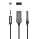 Адаптер Vention USB Car Bluetooth5.0 Audio Receiver With Coiled Cable 1.5M Gray Zinc Alloy Type (NAGHG)