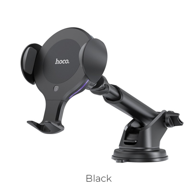 Тримач для мобiльного з БЗП HOCO CA60 Aspiring infrared sensor wireless charging car holder Black