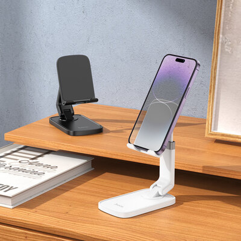 Тримач для мобільного HOCO HD8 blackfish folding desktop stand white